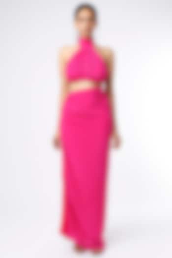 Hot Pink Backless Dress by Deme by Gabriella