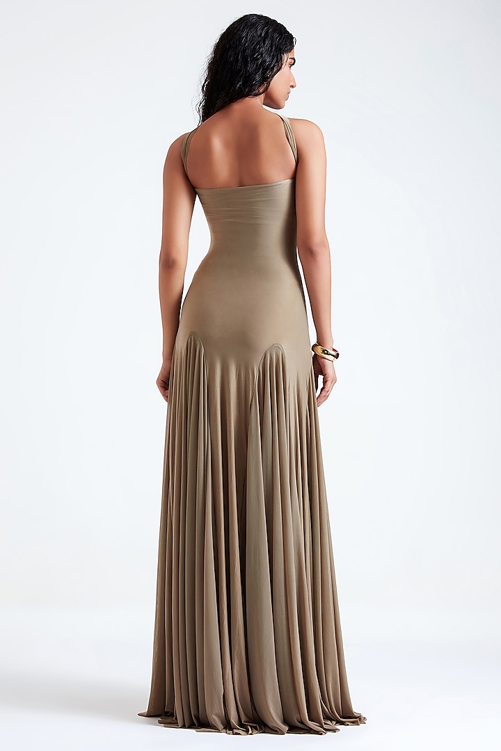 French Grey Malai Lycra & Net Strapless Engagement Gown by Deme by Gabriella at Pernia's Pop Up Shop