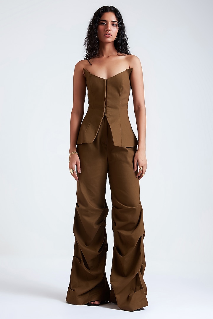 Military Olive Green Denim Drill Co-Ord Set by Deme by Gabriella at Pernia's Pop Up Shop