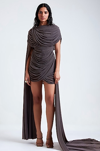Purple Dove Malai Lycra & Net Paneled Mini Vacation Dress by Deme by Gabriella at Pernia's Pop Up Shop