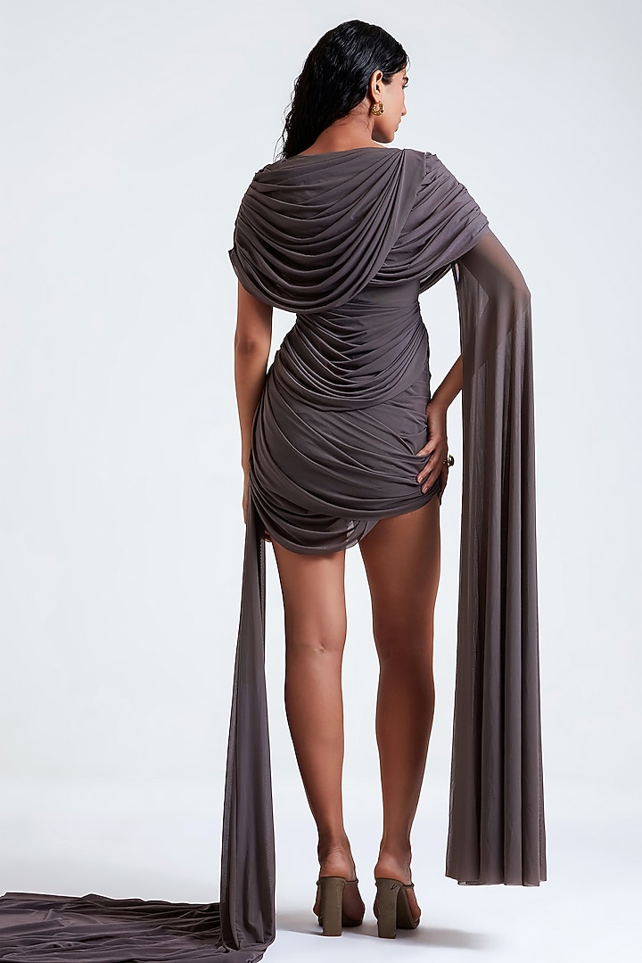 Purple Dove Malai Lycra & Net Paneled Mini Vacation Dress by Deme by Gabriella at Pernia's Pop Up Shop