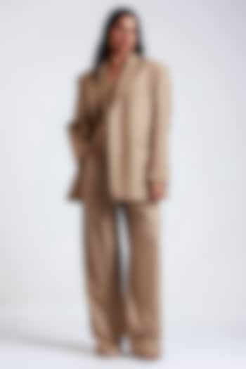 Desert Tan Cotton Suiting Blazer Set by Deme by Gabriella at Pernia's Pop Up Shop