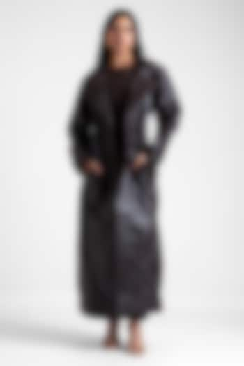 Black Coffee Double Net Gown With Trench Coat by Deme by Gabriella at Pernia's Pop Up Shop