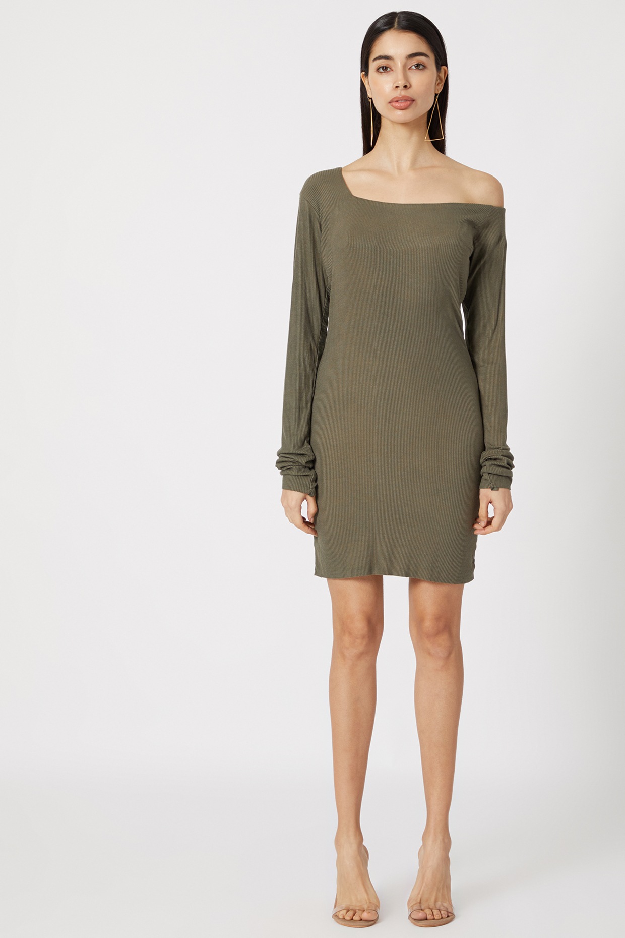 Olive green bodycon best sale