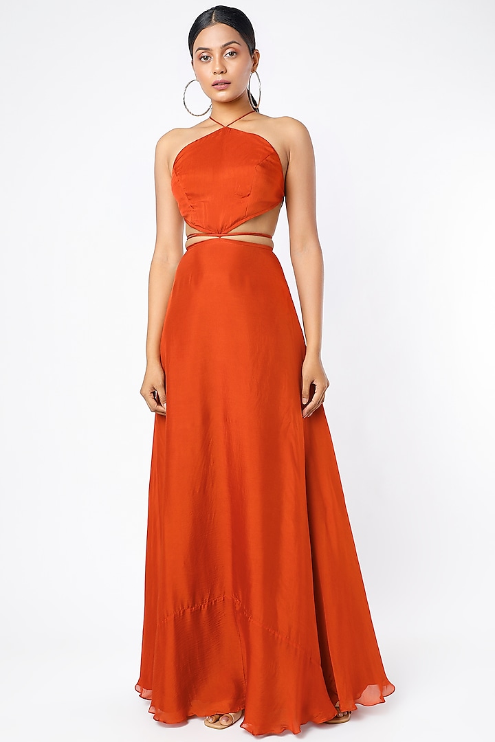 Rust Backless Gown by Deme by Gabriella