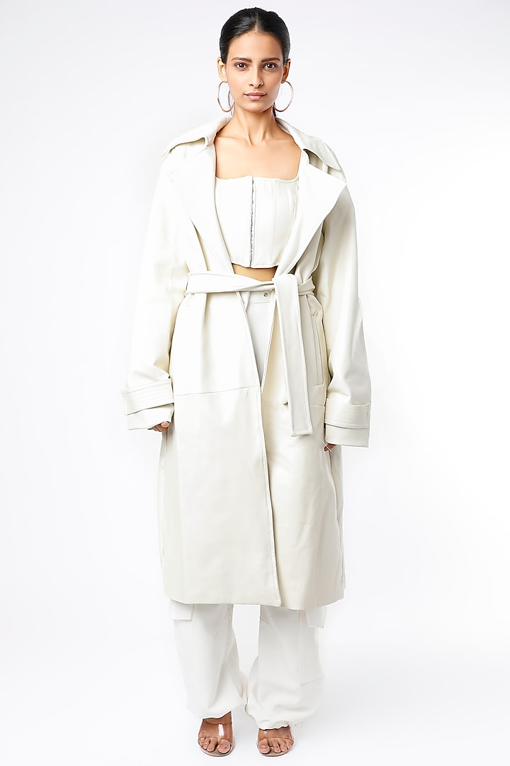 White Leather Jacket by Deme by Gabriella