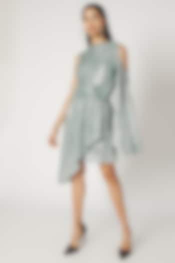 Pale Blue Sequins Mini Dress by Deme by Gabriella