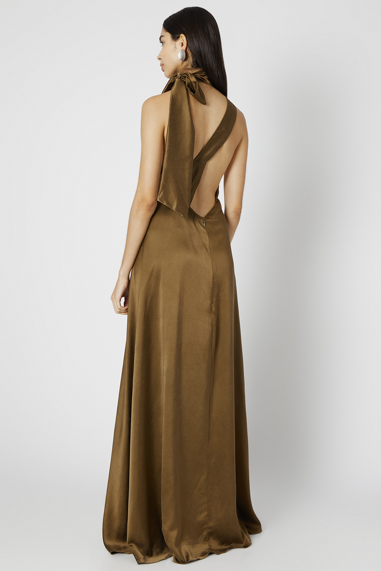 Olive Green One Shoulder Gown Design by Deme by Gabriella at Pernia's ...