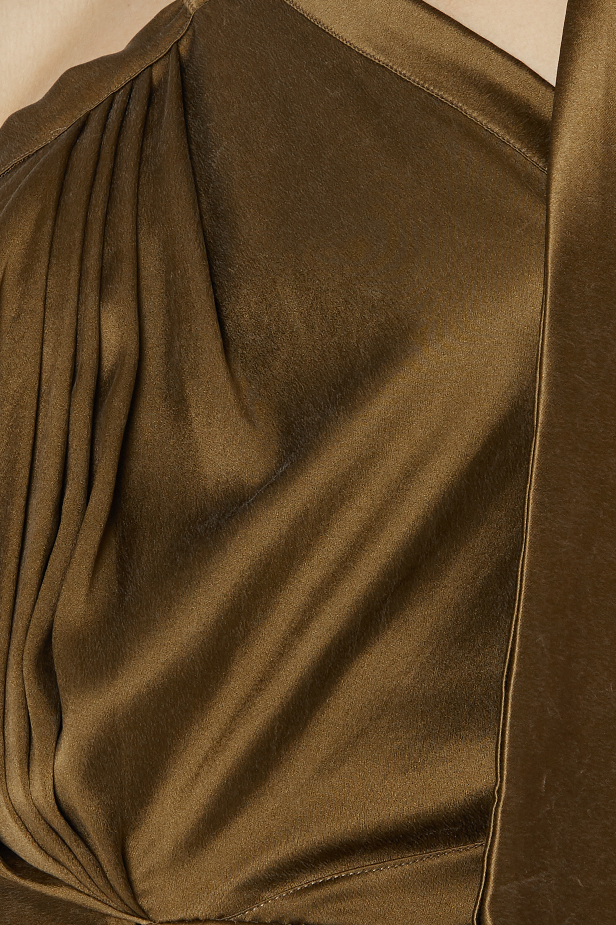 Olive Green One Shoulder Gown Design by Deme by Gabriella at Pernia's ...
