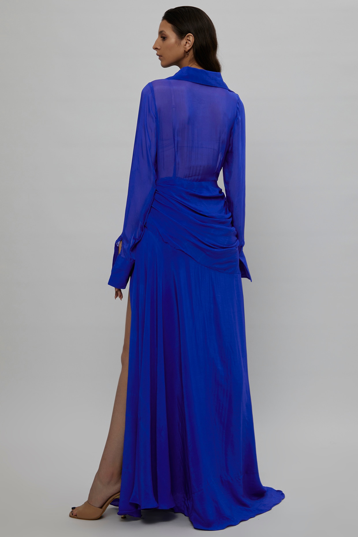 Cobalt Blue Chiffon Dress