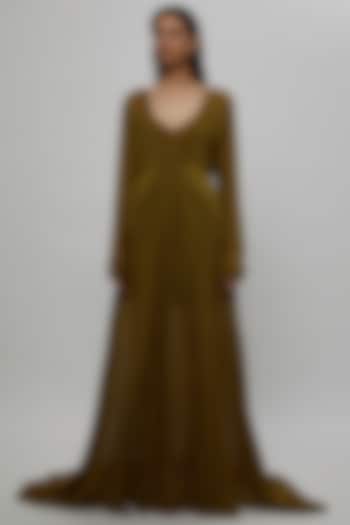 Olive Chiffon Gown by Deme by Gabriella