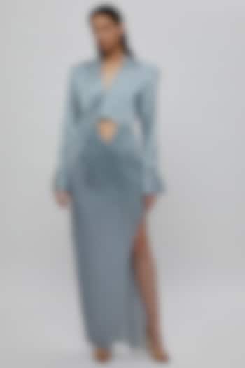 Grey Satin Dress by Deme by Gabriella