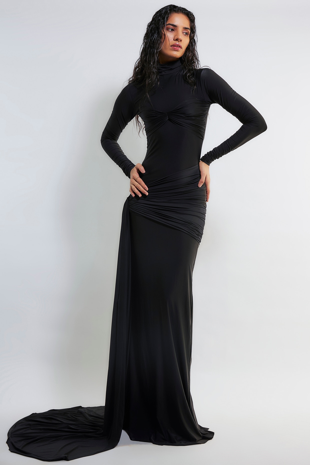 Bodycon Evening Dress with long sleeve and bodycon design | Long dress  fashion, Maxi wrap dress, Bodycon evening dress