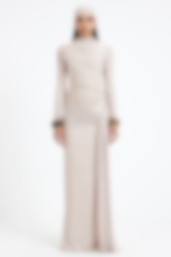 Egg-White Malai Lycra & Net Engagement Gown by Deme by Gabriella at Pernia's Pop Up Shop