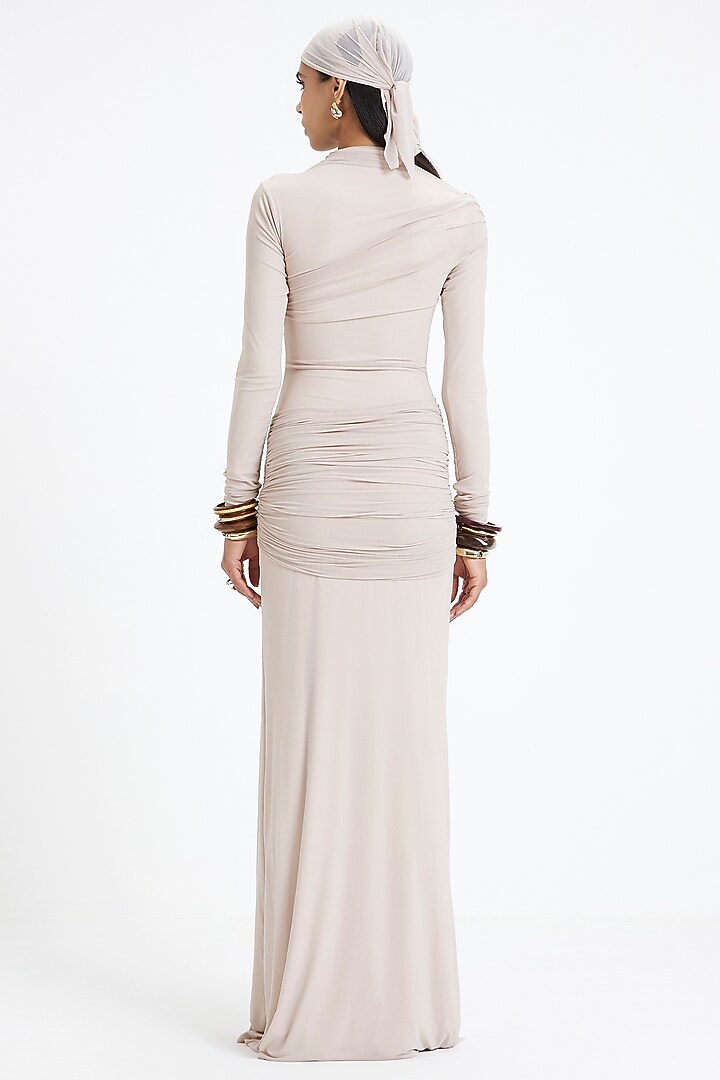 Egg-White Malai Lycra & Net Engagement Gown by Deme by Gabriella at Pernia's Pop Up Shop