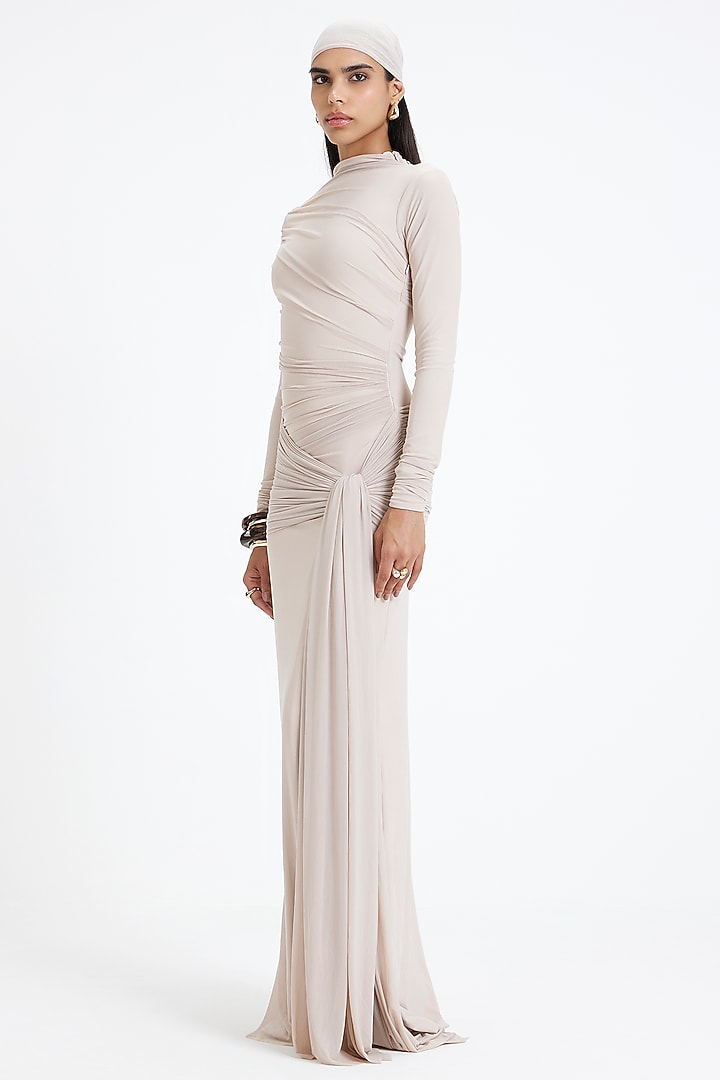 Egg-White Malai Lycra & Net Engagement Gown by Deme by Gabriella at Pernia's Pop Up Shop