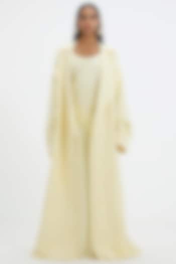 Sunshine Yellow Malai Lycra & Net Jacket Party Wear Dress by Deme by Gabriella at Pernia's Pop Up Shop