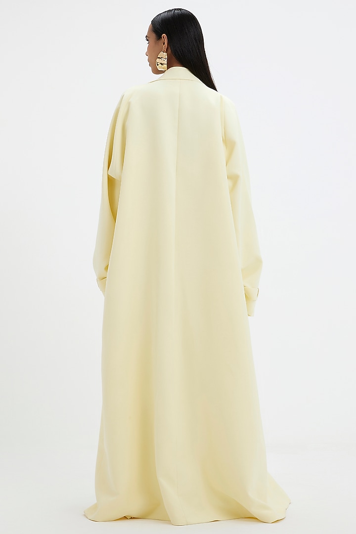 Sunshine Yellow Malai Lycra & Net Jacket Party Wear Dress by Deme by Gabriella at Pernia's Pop Up Shop