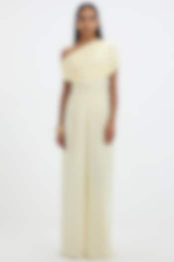 Sunshine Yellow Malai Lycra & Ferrari Co-Ord Set by Deme by Gabriella at Pernia's Pop Up Shop