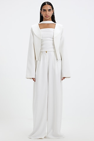 White Ferrari Pant Set by Deme by Gabriella