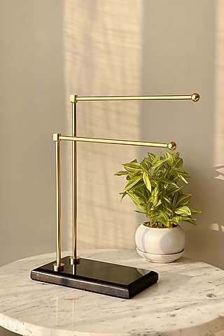 Black Marble & Steel Hand Towel Stand by Mason Home