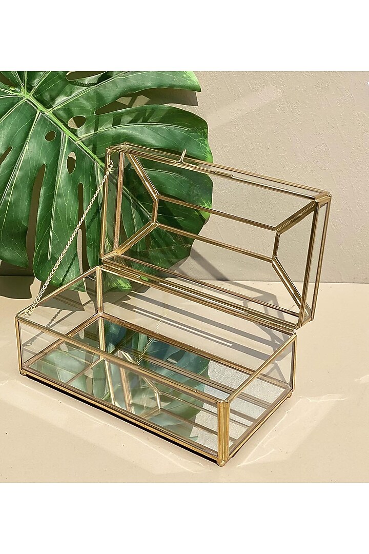 Gold Glass Tissue Box by Mason Home at Pernia's Pop Up Shop