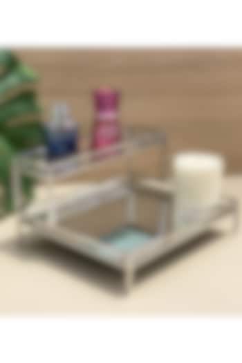 Silver Double Decker Iron & Mirror Tray by Mason Home at Pernia's Pop Up Shop