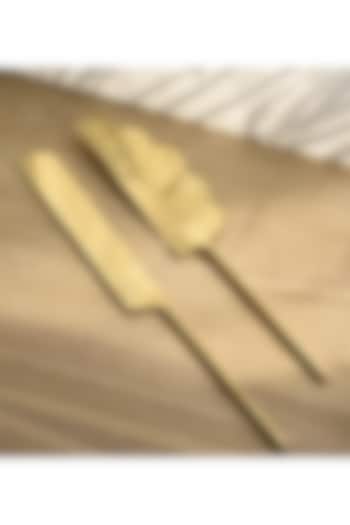 Gold Stainless Steel Cake Server Set (Set of 2) by Mason Home at Pernia's Pop Up Shop