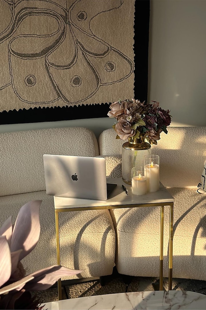 White Marble & Iron Side Table by Mason Home at Pernia's Pop Up Shop