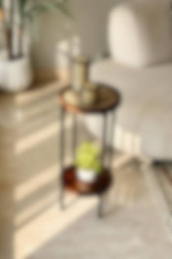 Brown Rattan & Wood Table by Mason Home at Pernia's Pop Up Shop