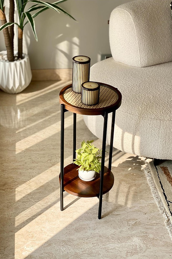 Brown Rattan & Wood Table by Mason Home at Pernia's Pop Up Shop