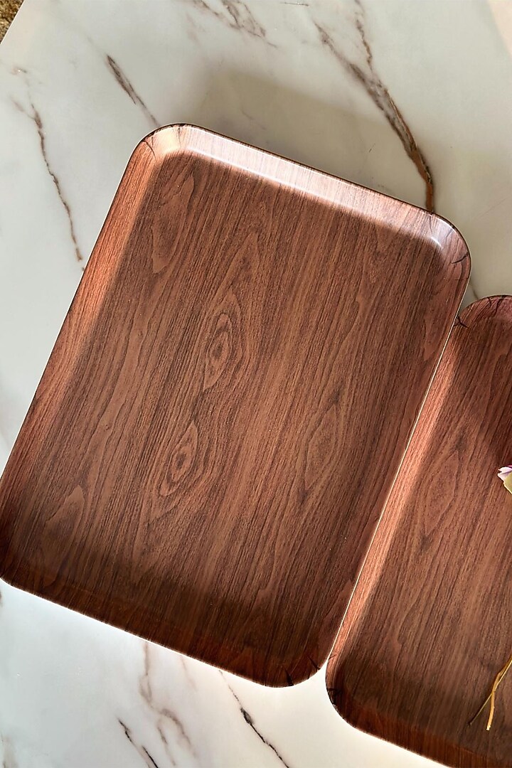 Brown Melamine Tray (Set Of 3) by Mason Home at Pernia's Pop Up Shop