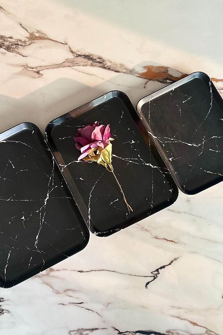Black Melamine Tray (Set Of 3) by Mason Home at Pernia's Pop Up Shop