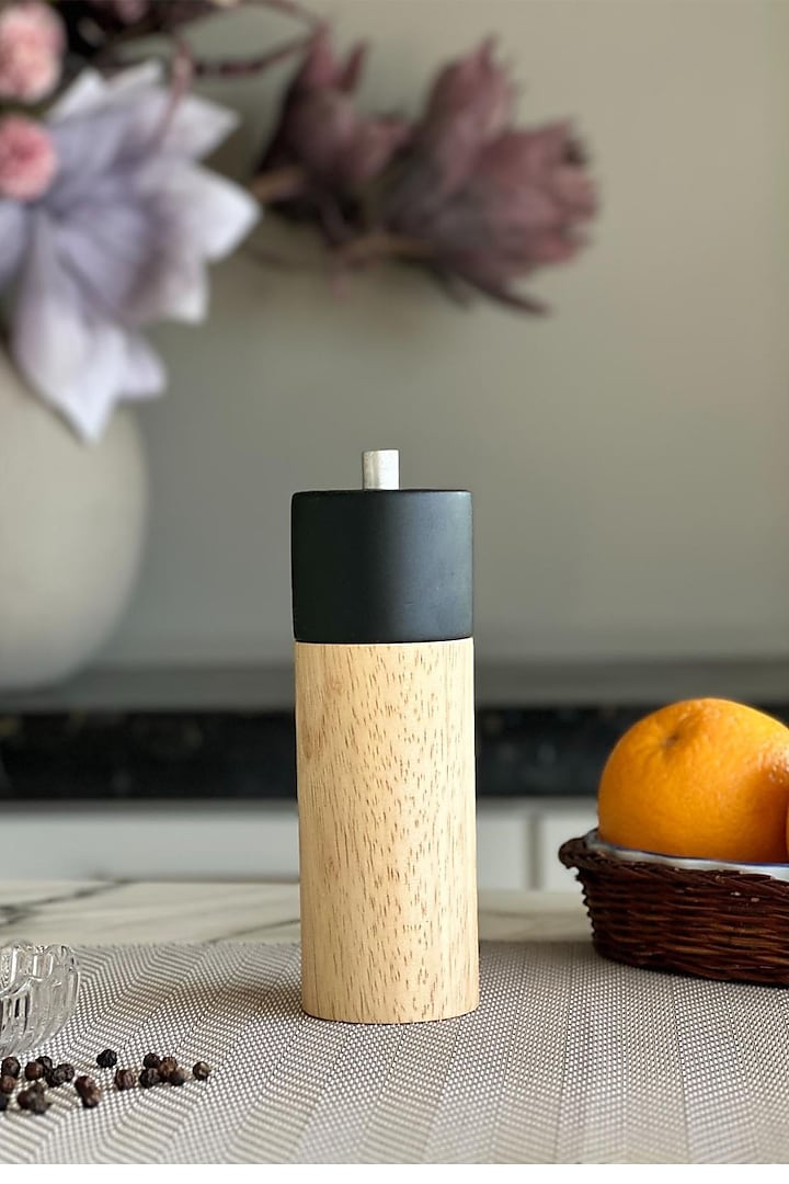 Brown-Black Wooden Salt & Pepper Grinder by Mason Home at Pernia's Pop Up Shop