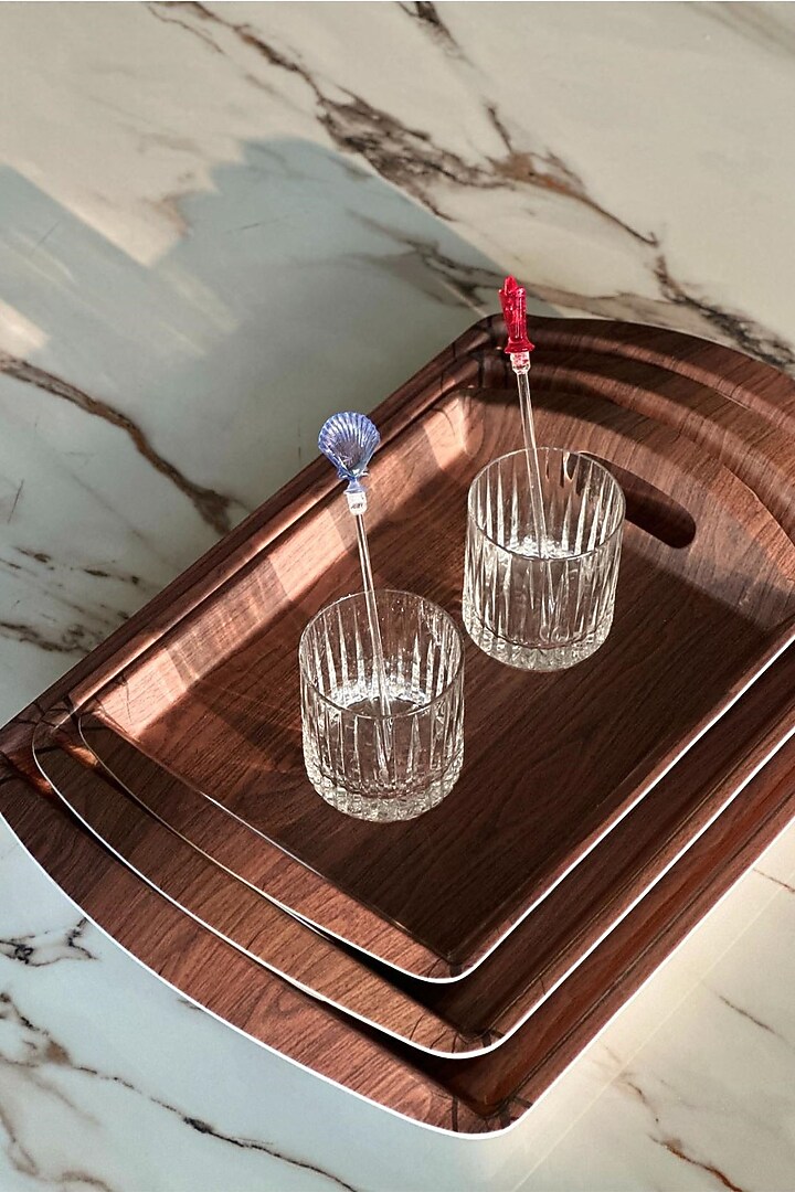 Brown Melamine Serving Tray (Set of 3) by Mason Home at Pernia's Pop Up Shop