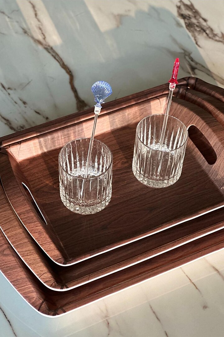 Brown Melamine Serving Tray (Set of 3) by Mason Home at Pernia's Pop Up Shop
