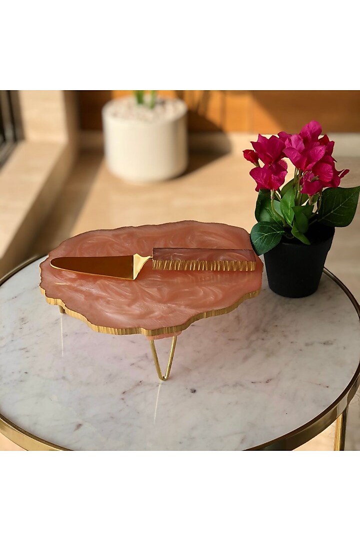 Pink Resin Cake Stand by Mason Home