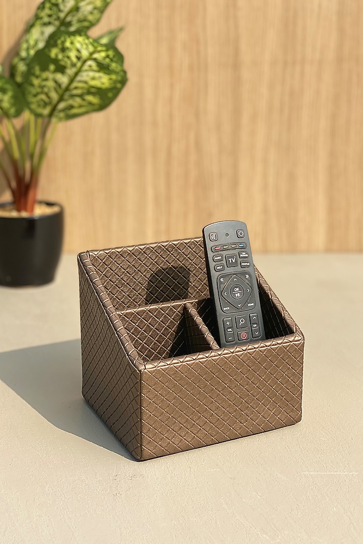 Brown Braided Remote Holder by Mason Home at Pernia's Pop Up Shop