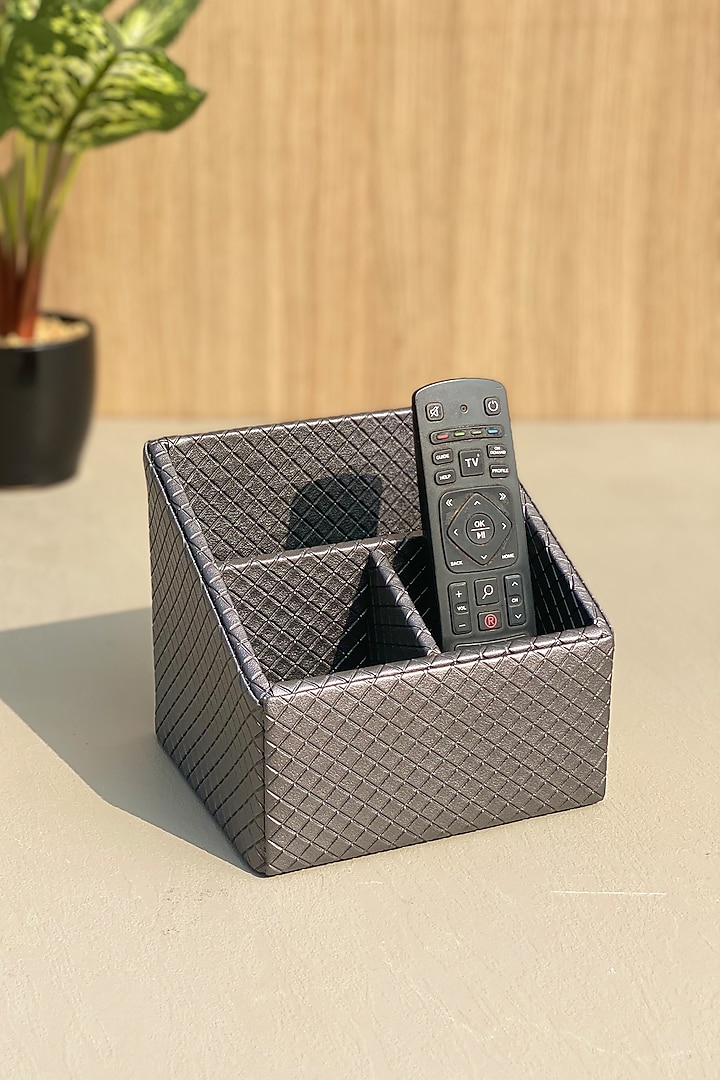 Grey Braided Remote Holder by Mason Home at Pernia's Pop Up Shop