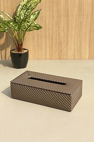 Brown Braided Tissue Box by Mason Home