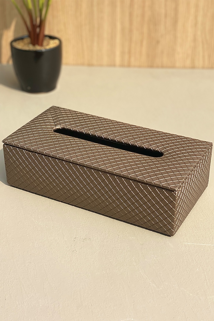 Brown Braided Tissue Box by Mason Home at Pernia's Pop Up Shop