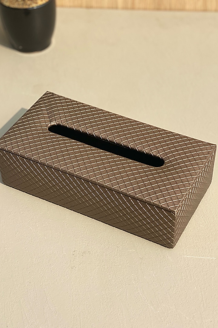 Brown Braided Tissue Box by Mason Home at Pernia's Pop Up Shop