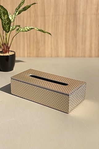 Gold Braided Tissue Box by Mason Home