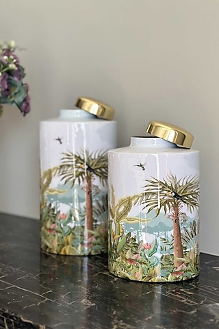 White Iron Tropical Jar by Mason Home