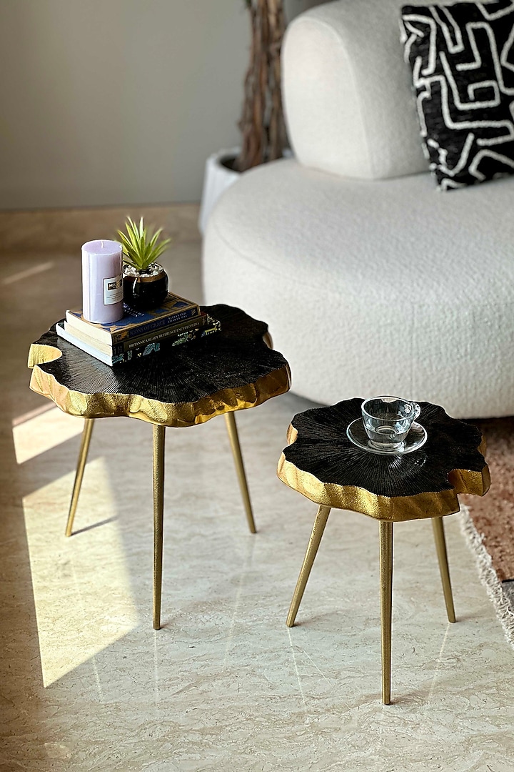 Black & Gold Aluminium Side Tables (Set of 2) by Mason Home at Pernia's Pop Up Shop