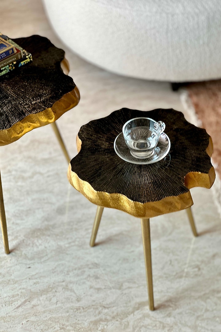 Black & Gold Aluminium Side Tables (Set of 2) by Mason Home at Pernia's Pop Up Shop