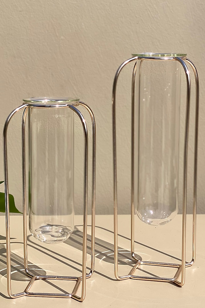Rose Gold Metal Test Tube Planter by Mason Home
