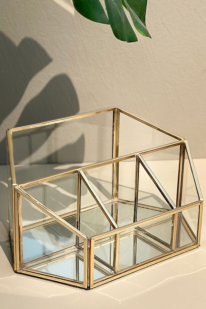 Golden Mirror Desk Organiser by Mason Home