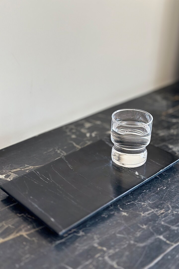 Black Marble Flat Tray by Mason Home at Pernia's Pop Up Shop