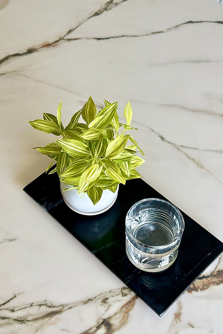 Black Marble Flat Tray by Mason Home at Pernia's Pop Up Shop